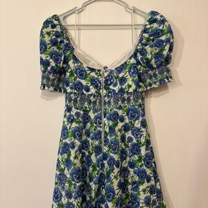 Alice + Olivia Blue and Green Floral Dress